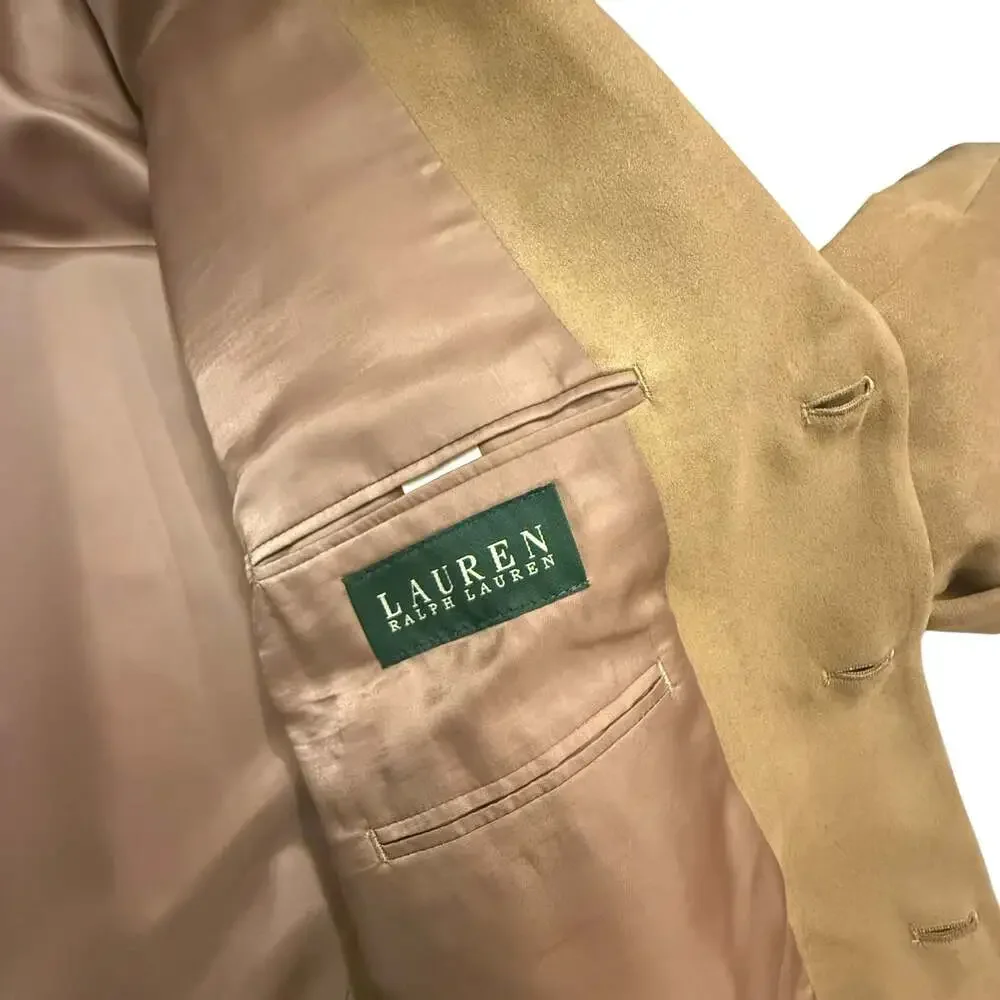 Lauren Ralph Lauren Tan Suede-Look Sport Coat Blazer 54R